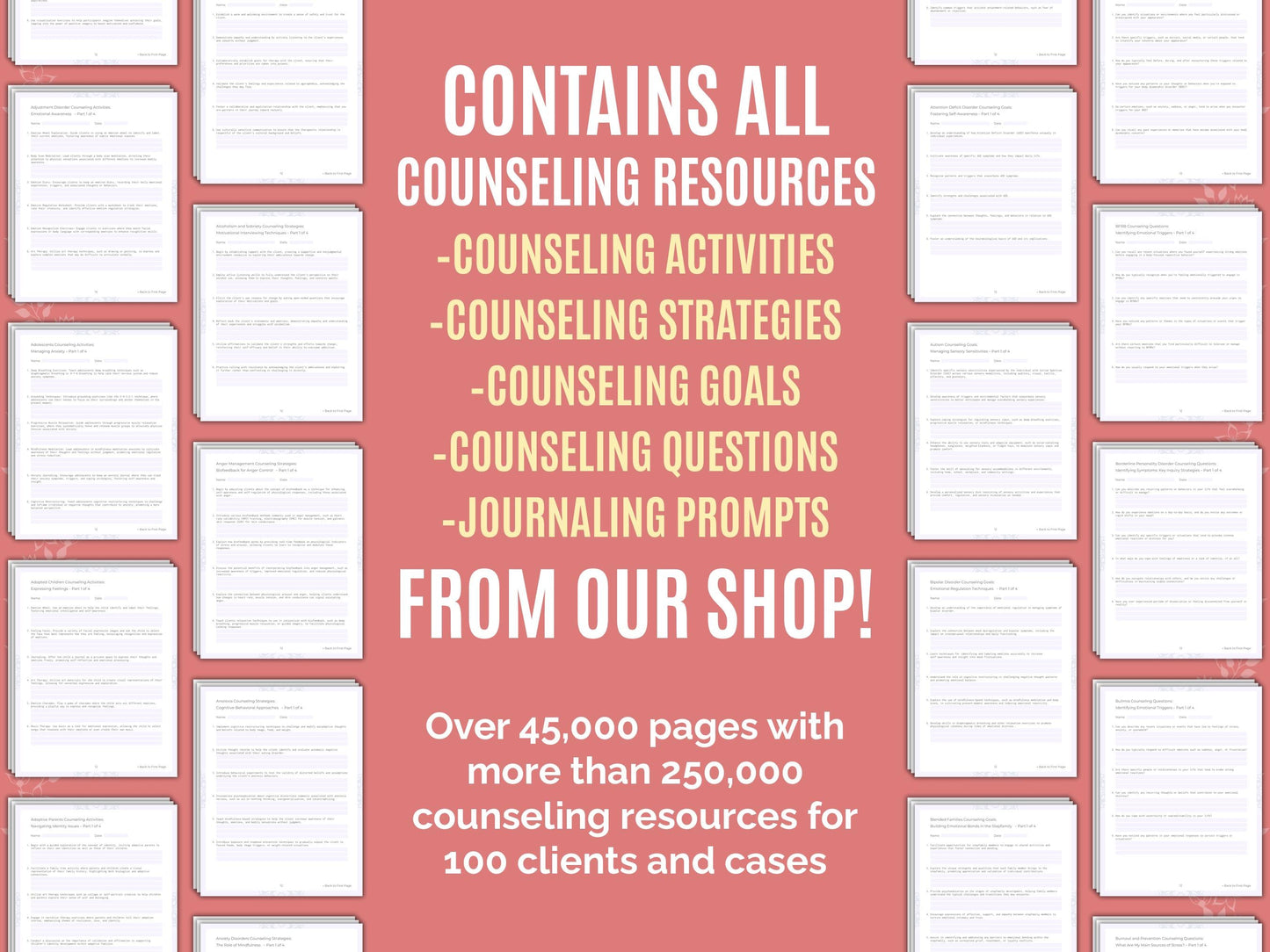 Counseling Therapist Worksheets