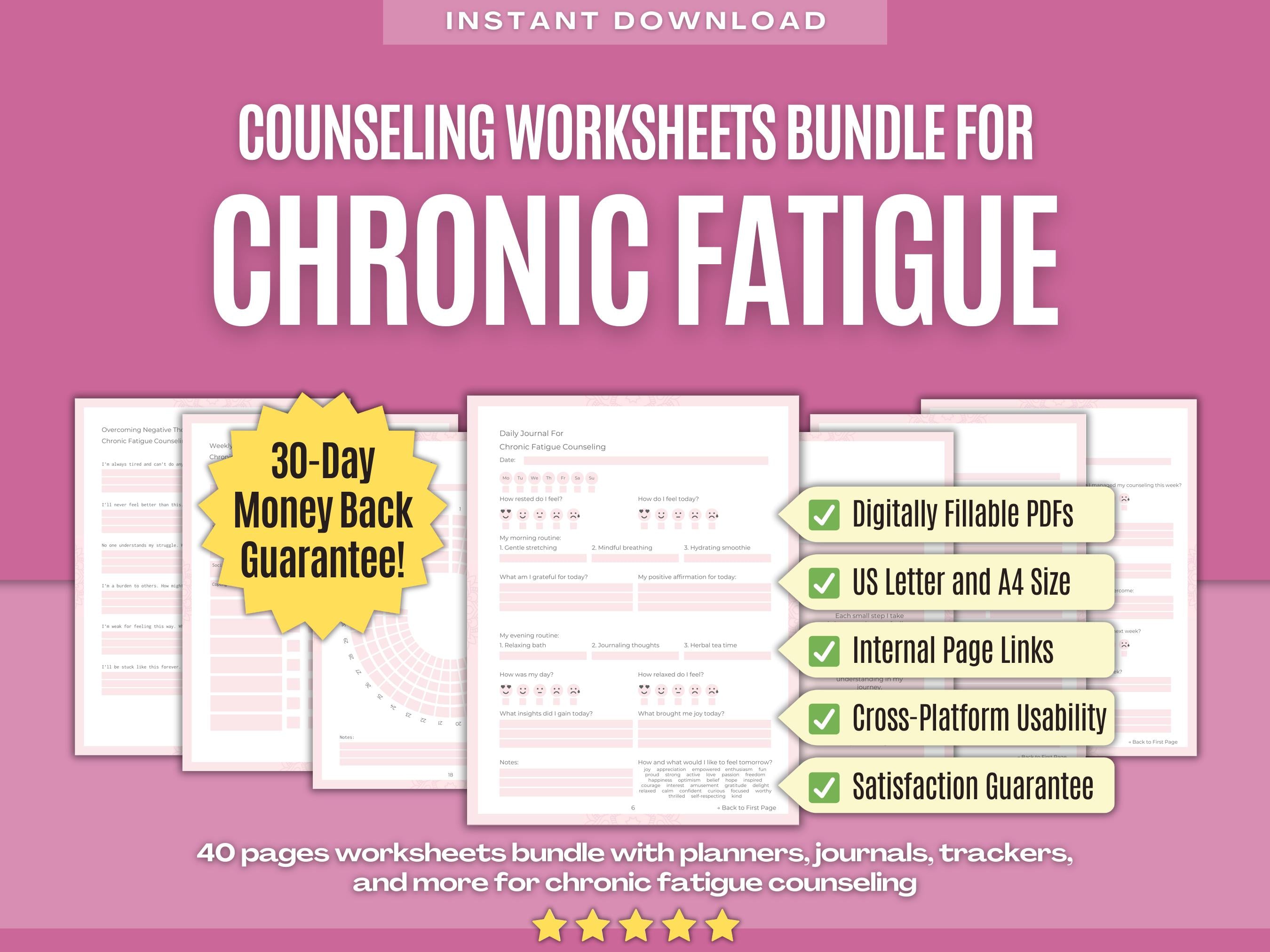 Chronic Fatigue PDF Worksheets Bundle | Karlstein Publishing