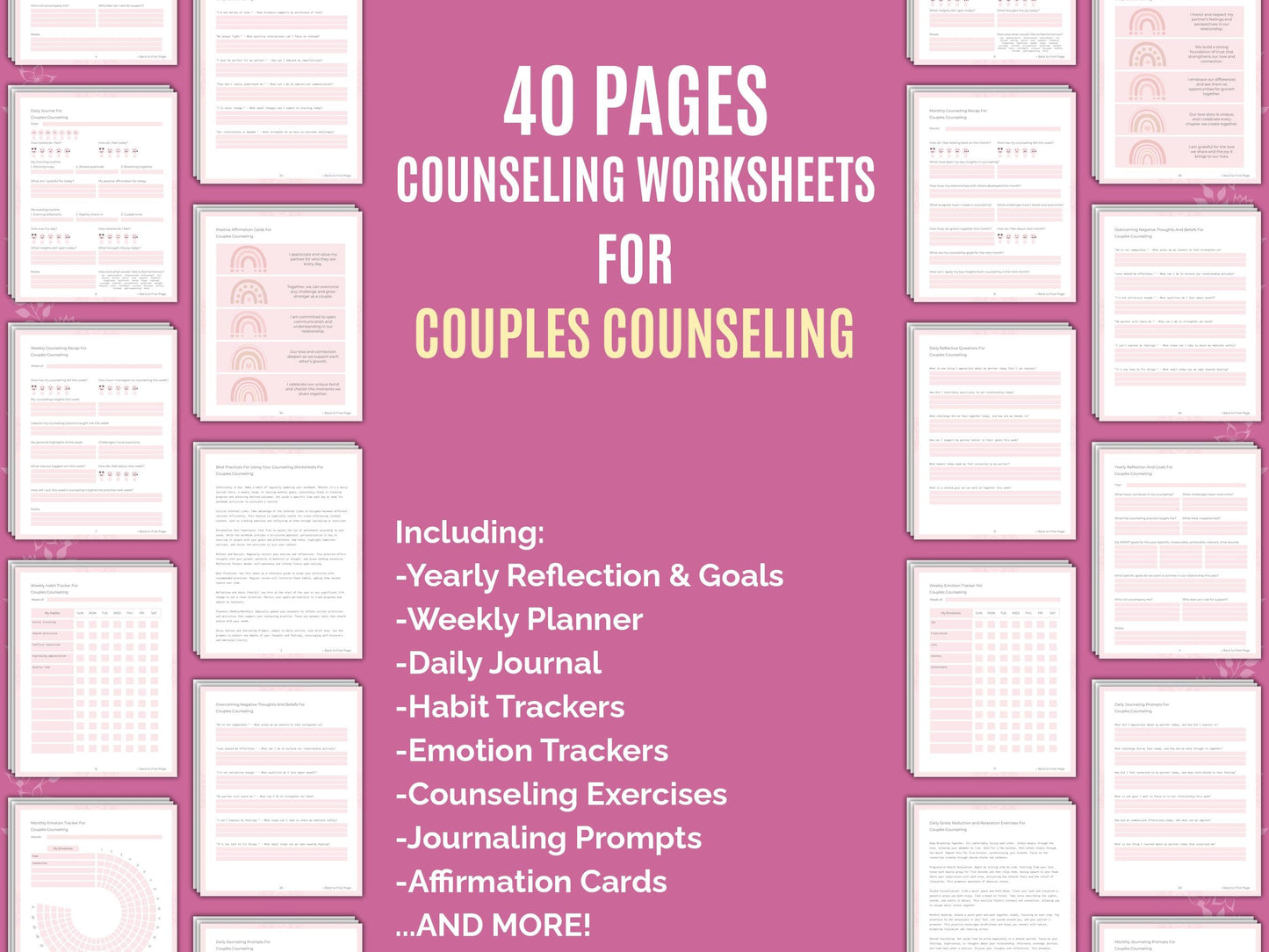 Counseling Therapist Worksheets