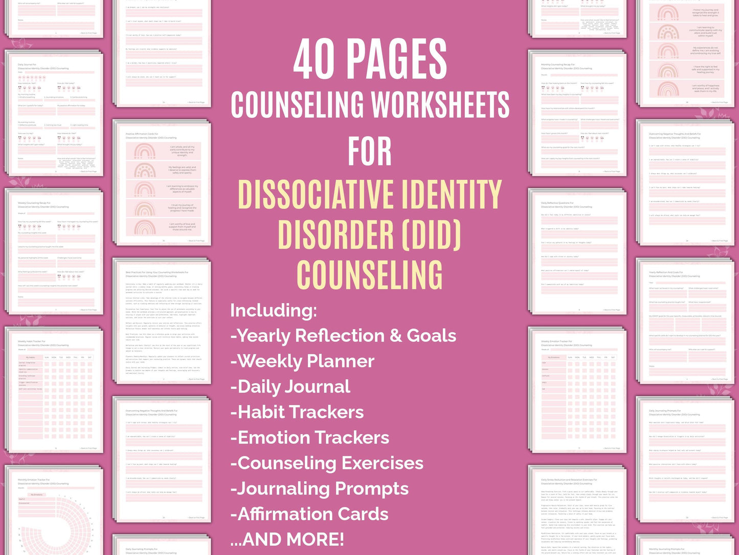 Counseling Therapist Worksheets