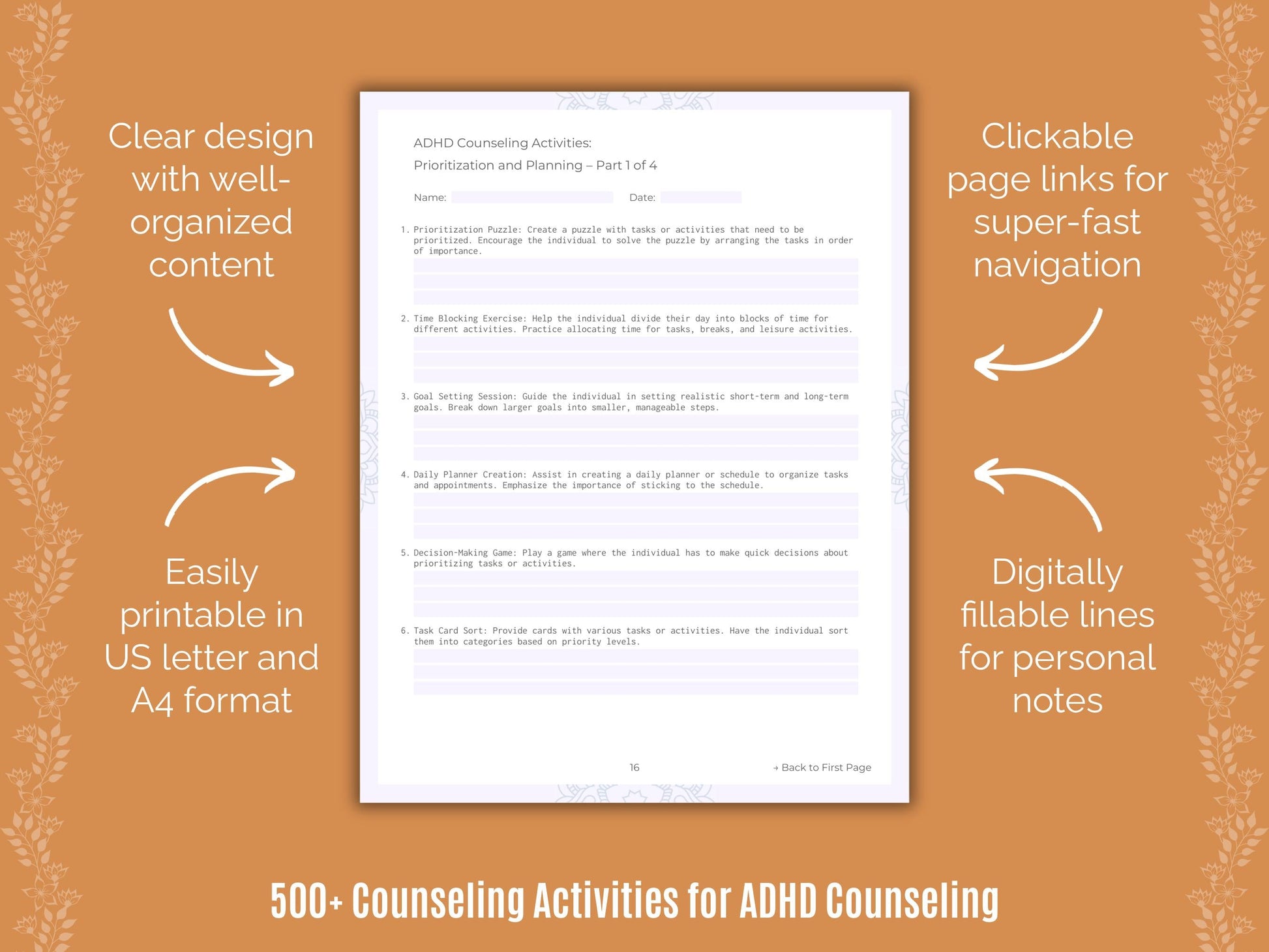 ADHD Counseling Counseling Templates