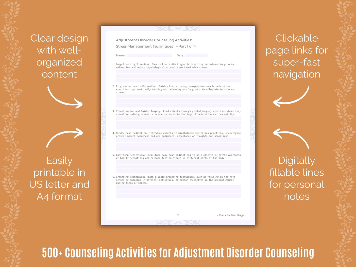 Adjustment Disorder Counseling Counseling Templates