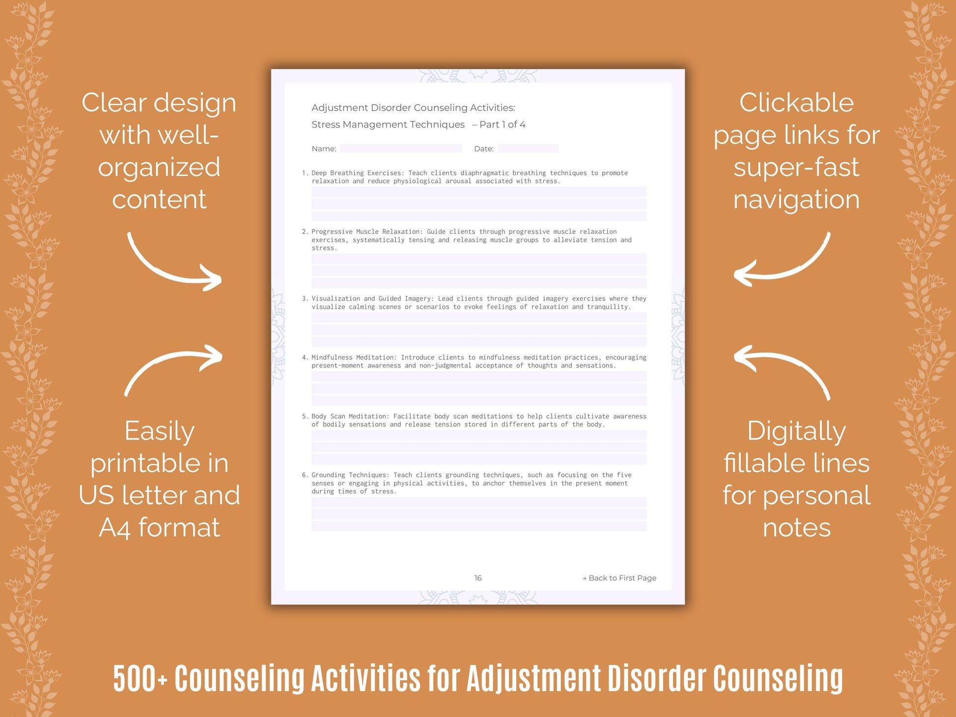 Adjustment Disorder Counseling Counseling Templates