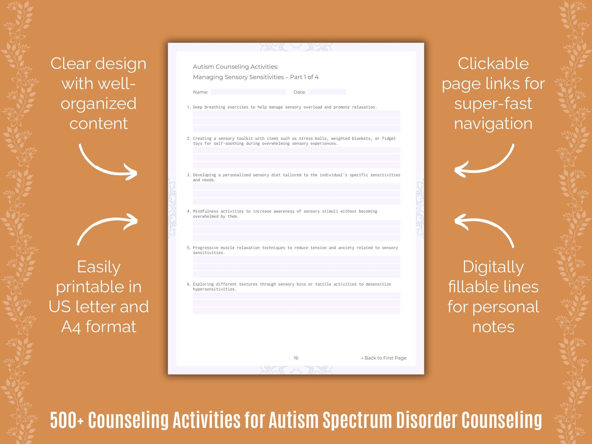 Autism Spectrum Disorder Counseling Counseling Templates