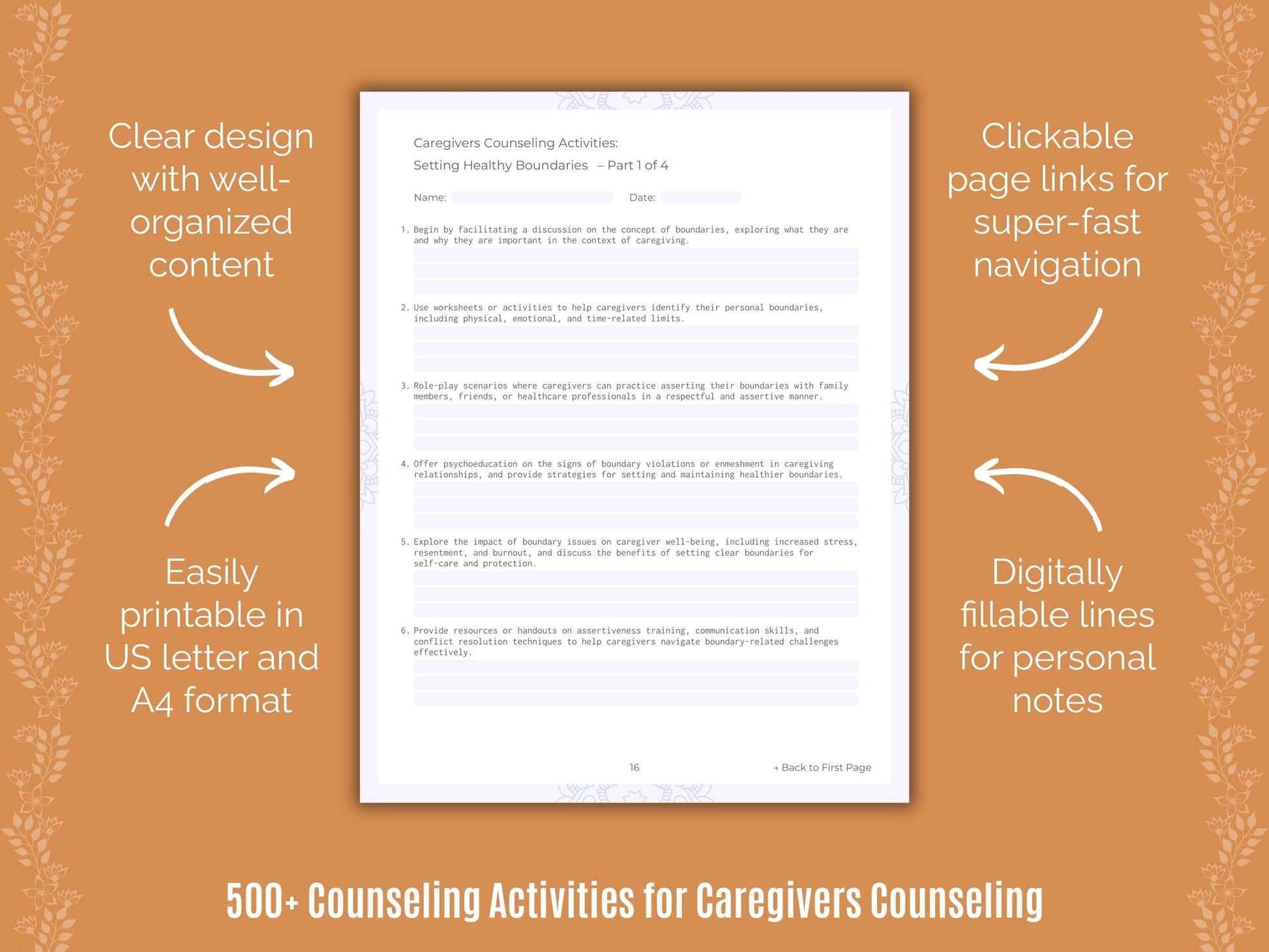 Caregivers Counseling Counseling Templates