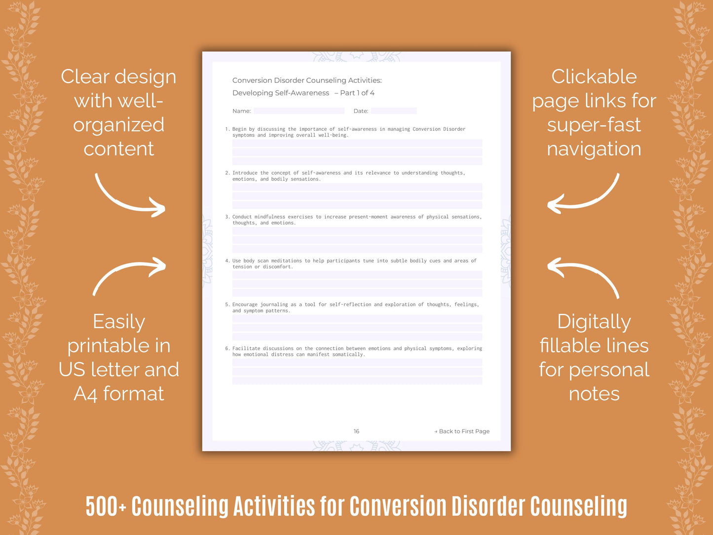 Conversion Disorder Counseling Counseling Templates