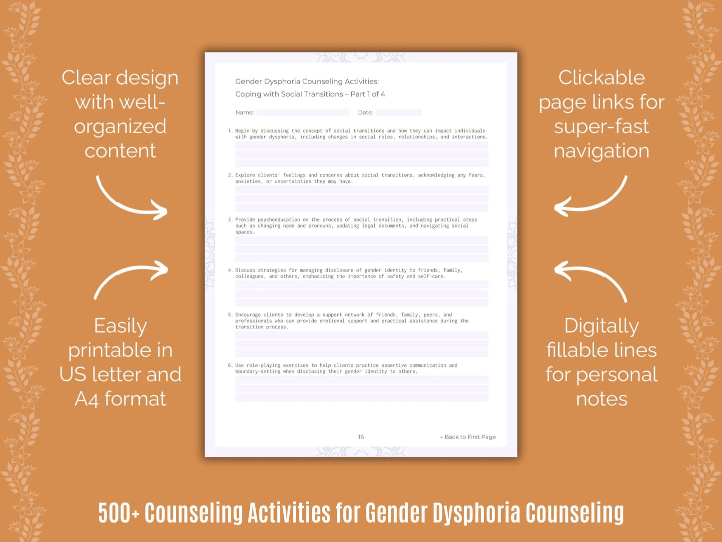 Gender Dysphoria Counseling Counseling Templates