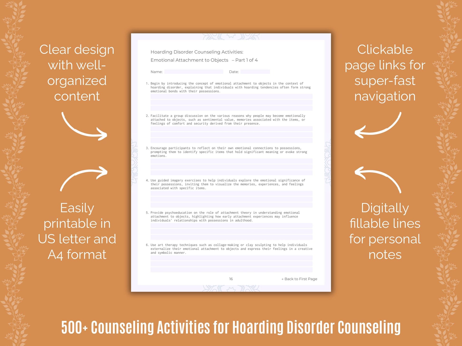 Hoarding Disorder Counseling Counseling Templates