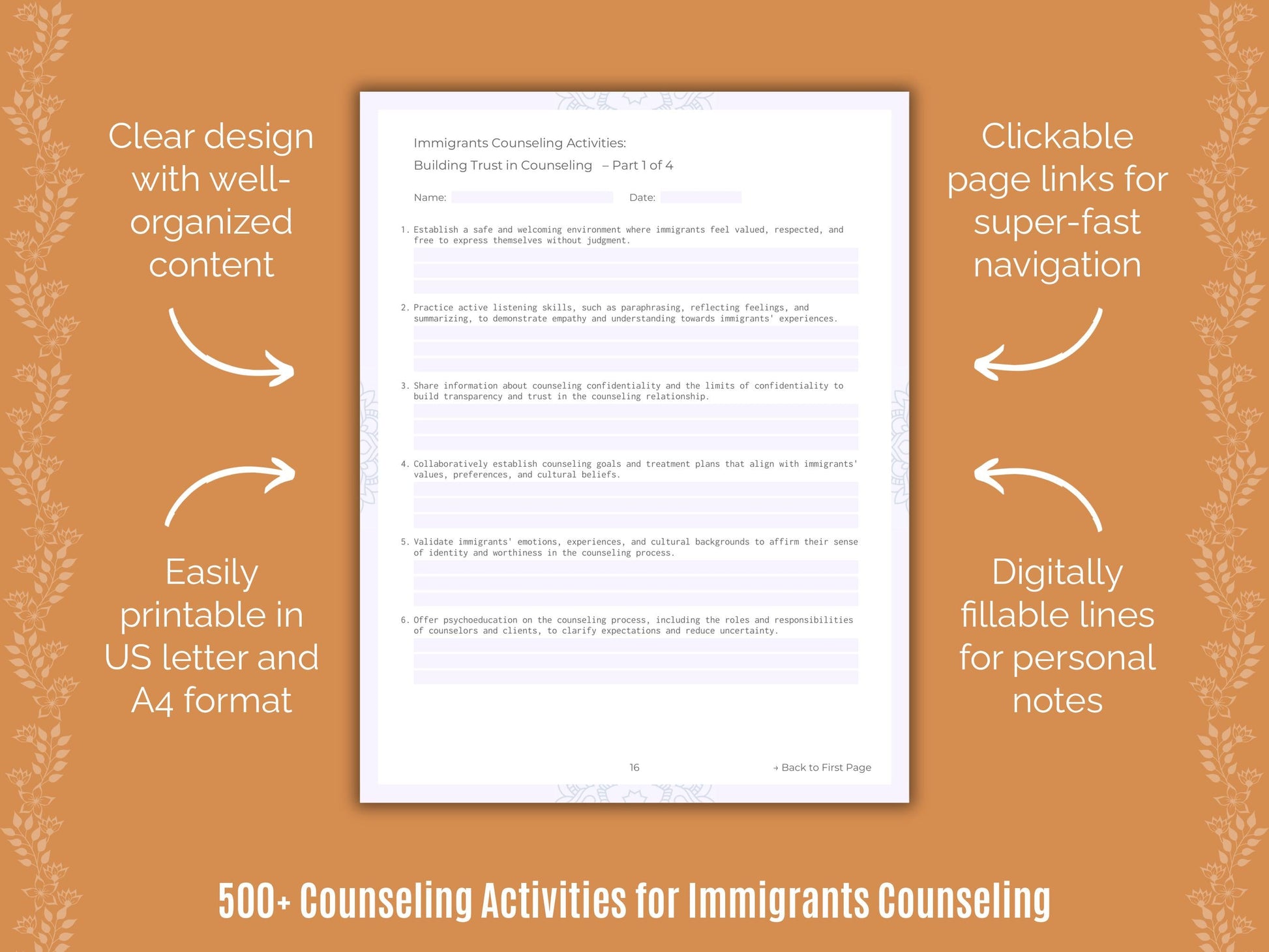 Immigrants Counseling Counseling Templates