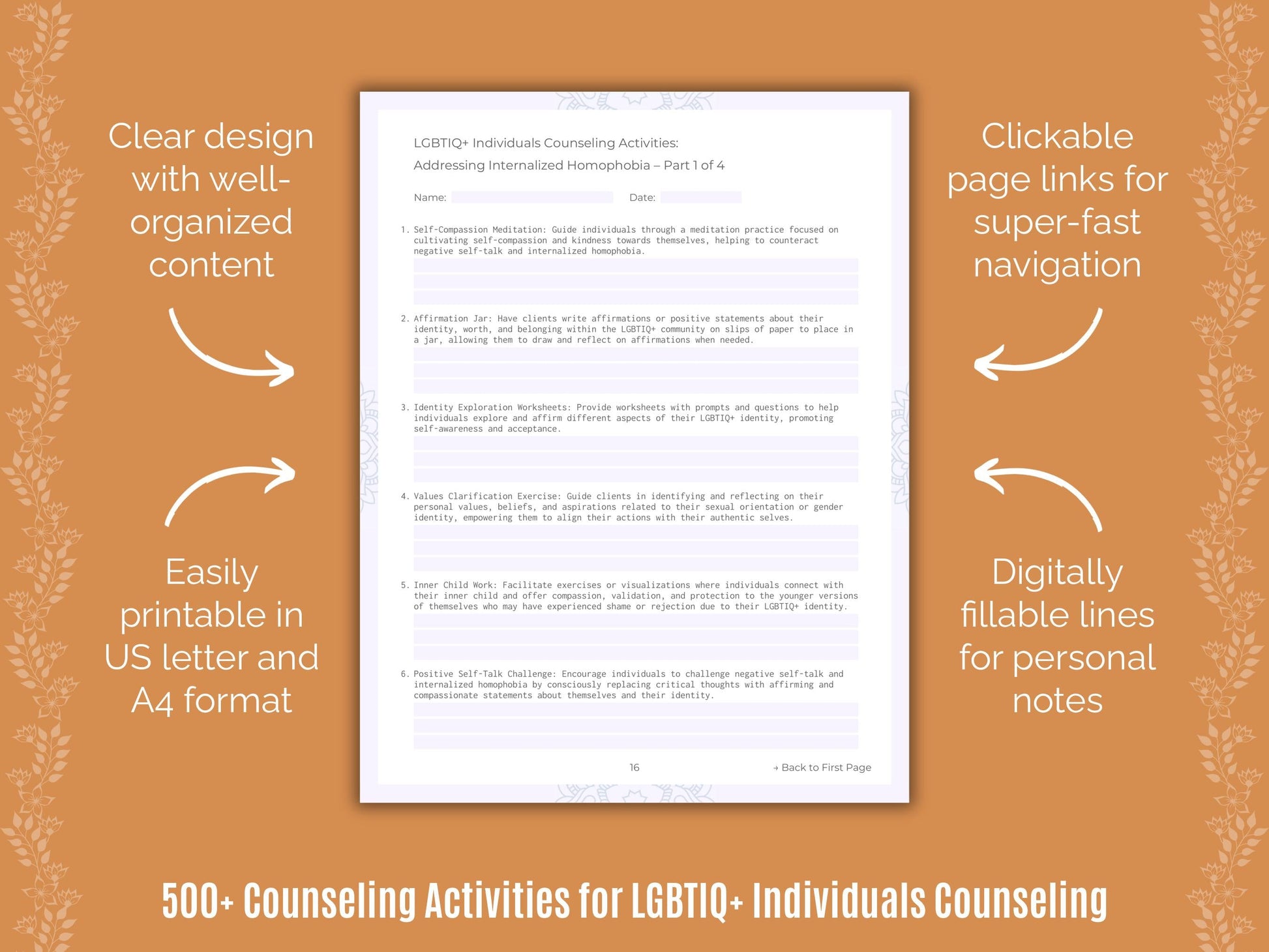 LGBTIQ+ Individuals Counseling Counseling Templates