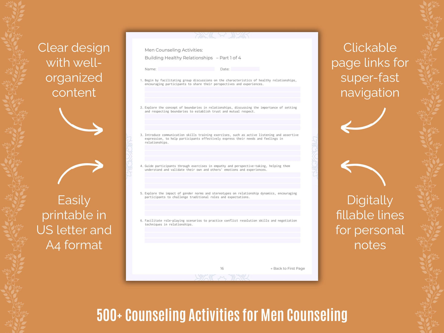 Men Counseling Counseling Templates