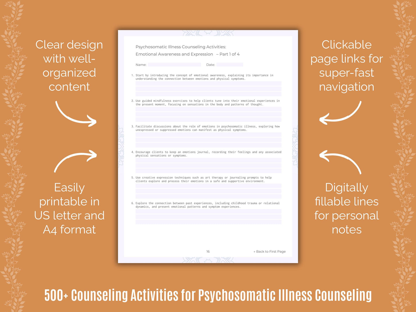 Psychosomatic Illness Counseling Counseling Templates