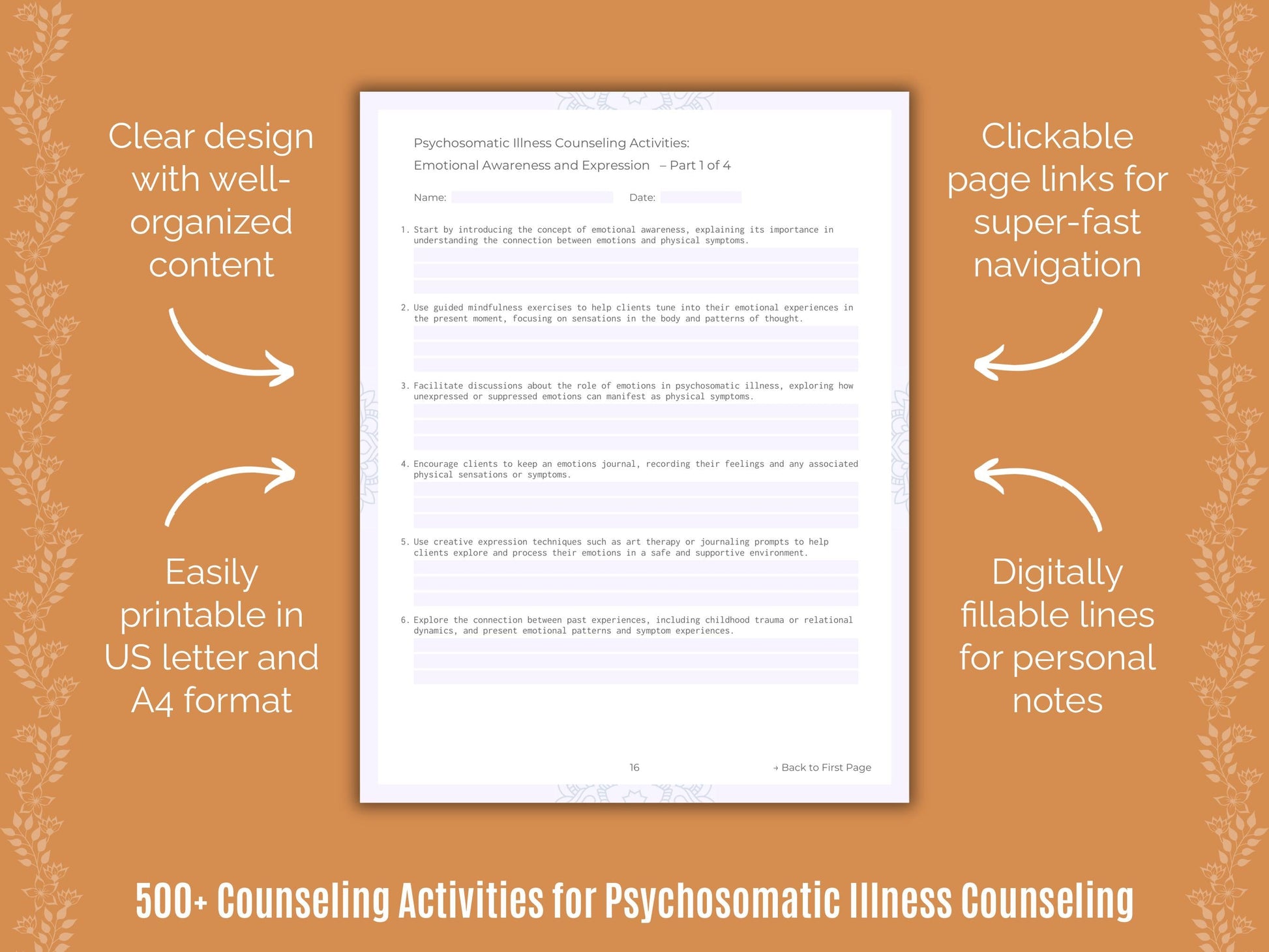 Psychosomatic Illness Counseling Counseling Templates