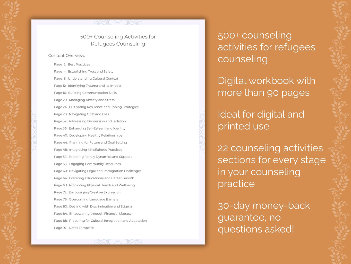 Refugees Counseling Therapist Worksheets