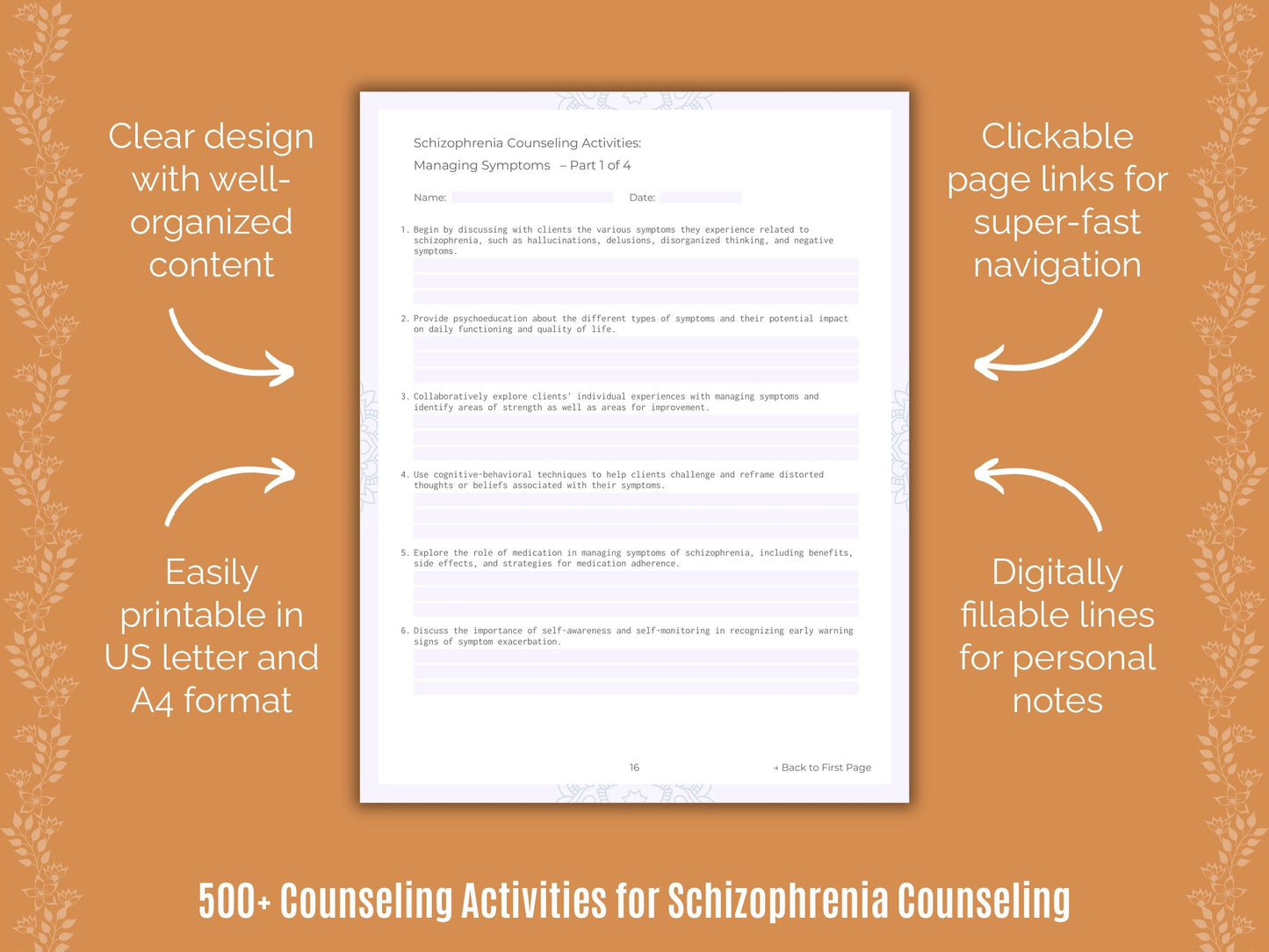 Schizophrenia Counseling Counseling Templates