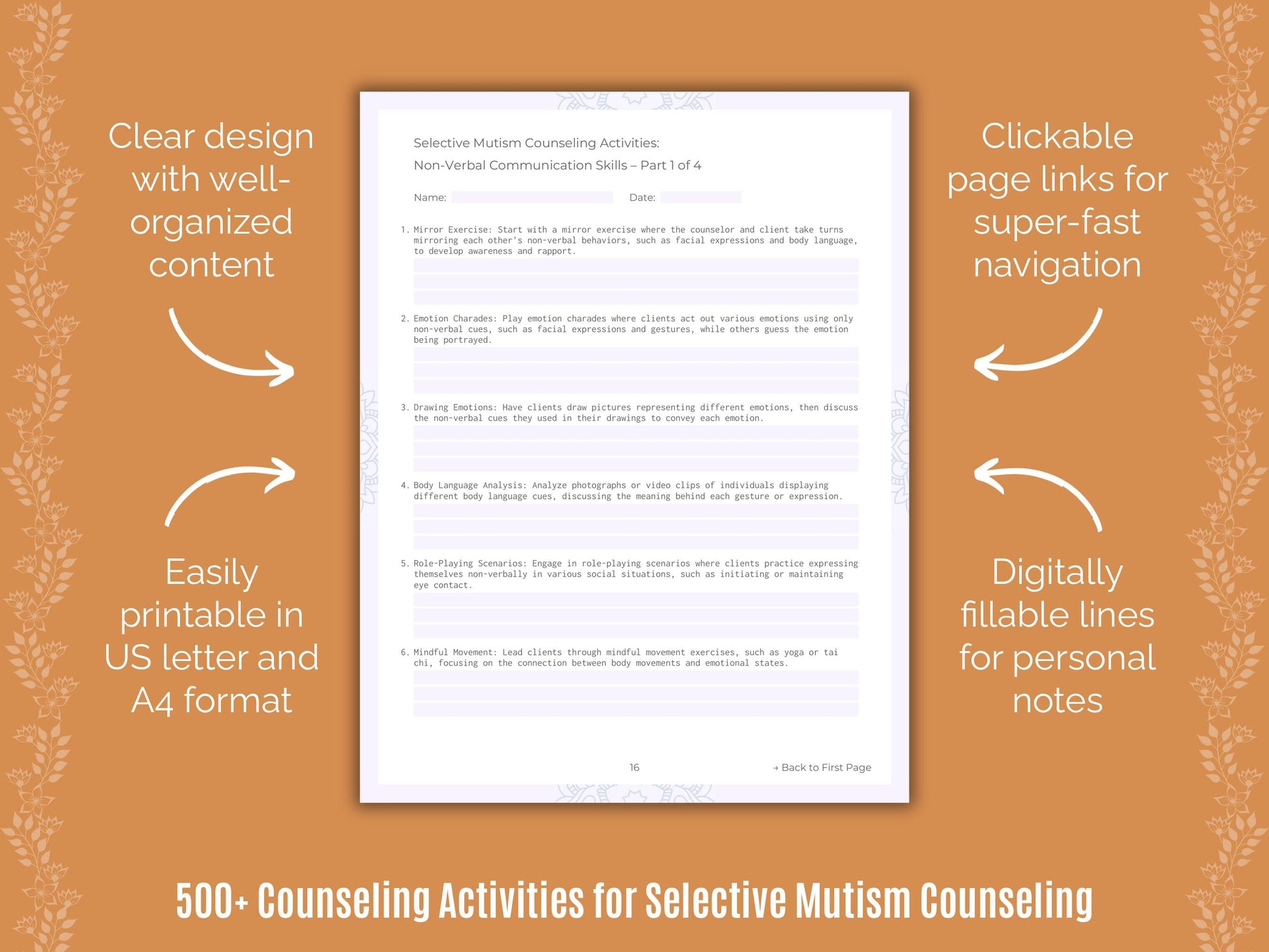 Selective Mutism Counseling Counseling Templates