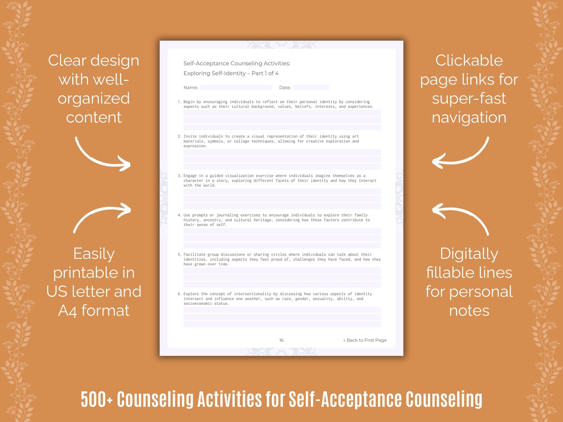 Self-Acceptance Counseling Counseling Templates