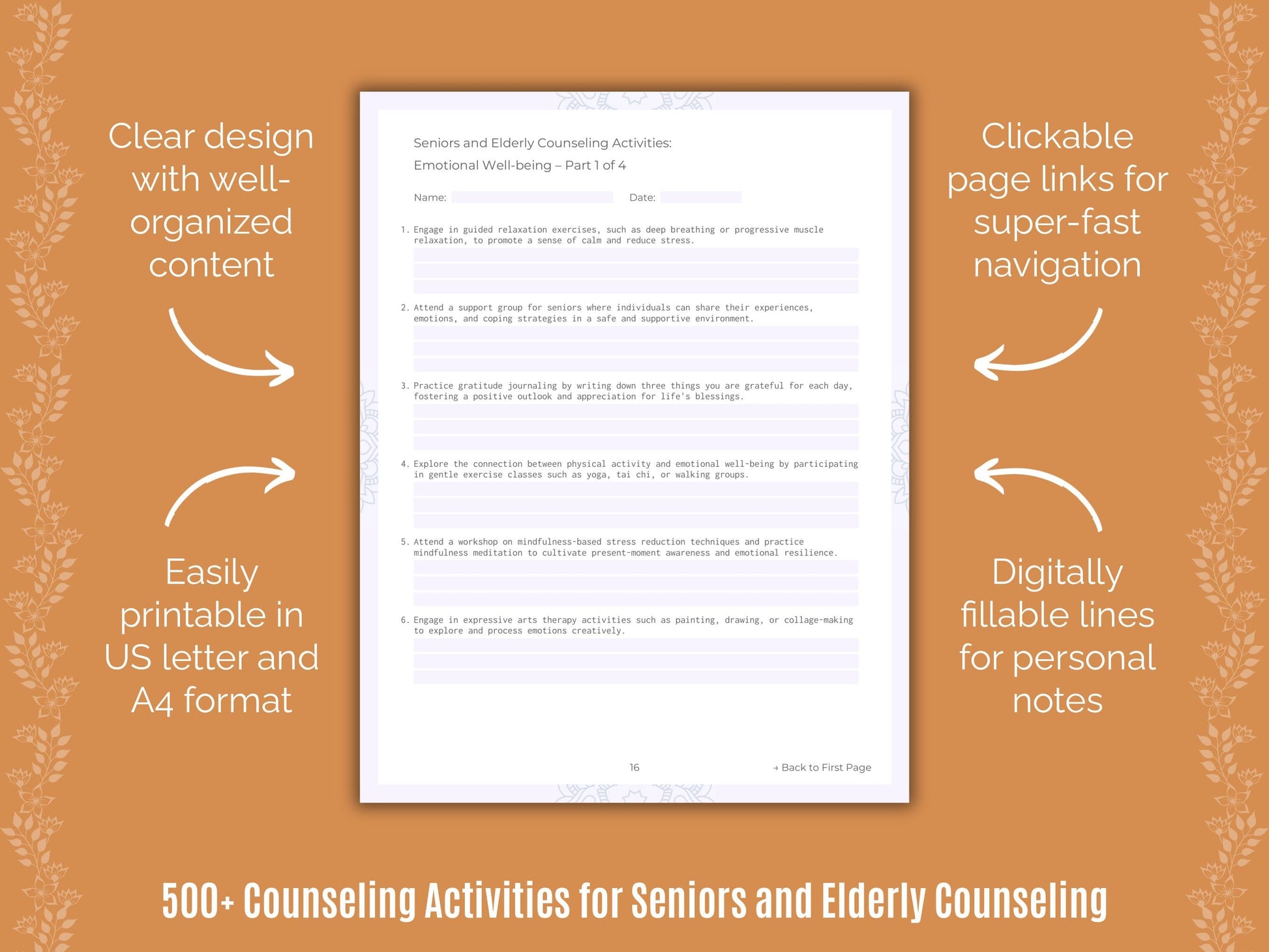 Seniors and Elderly Counseling Counseling Templates