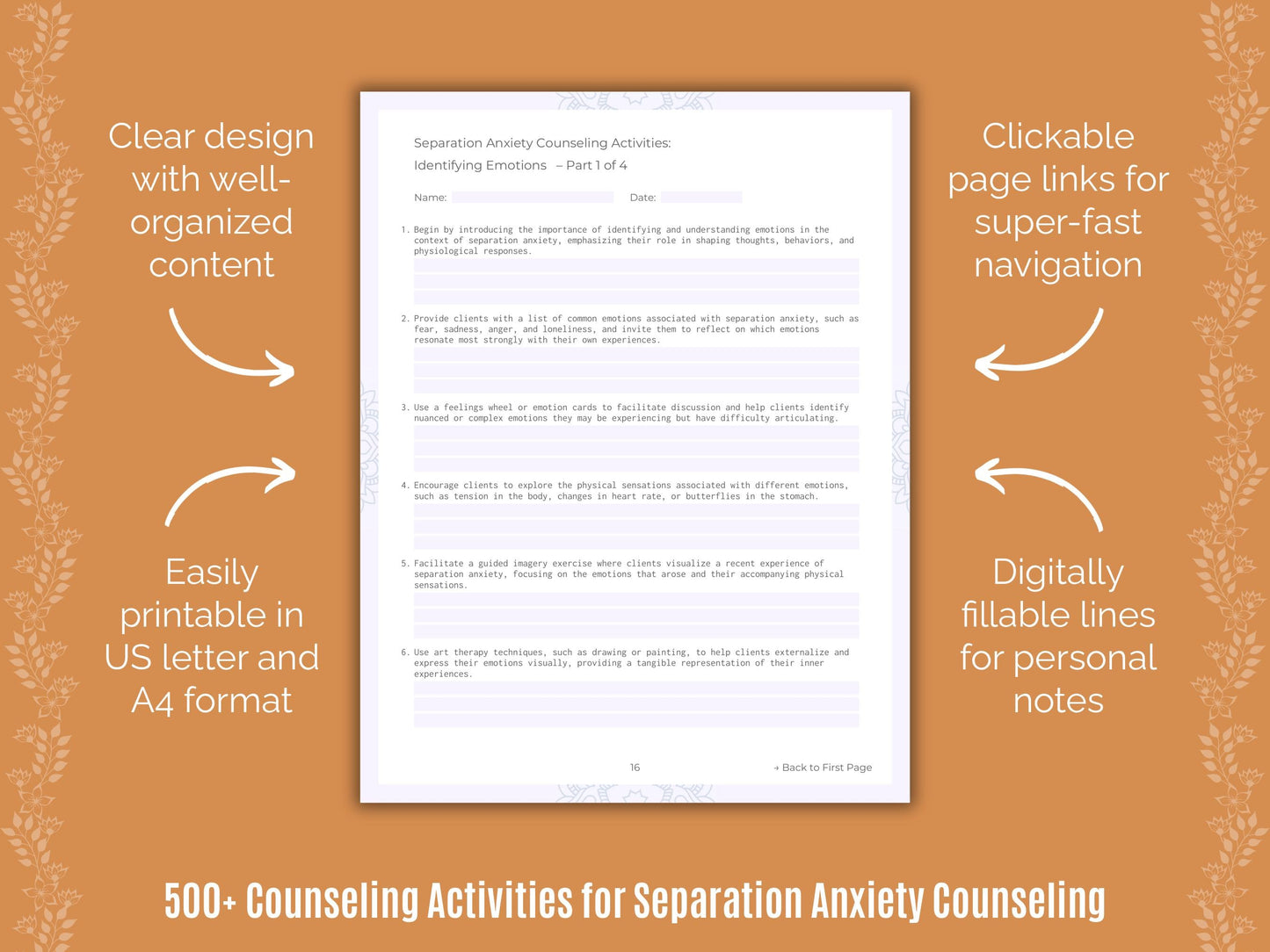 Separation Anxiety Counseling Counseling Templates