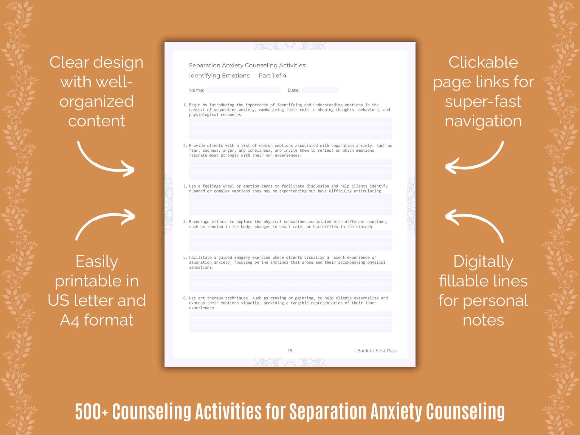 Separation Anxiety Counseling Counseling Templates