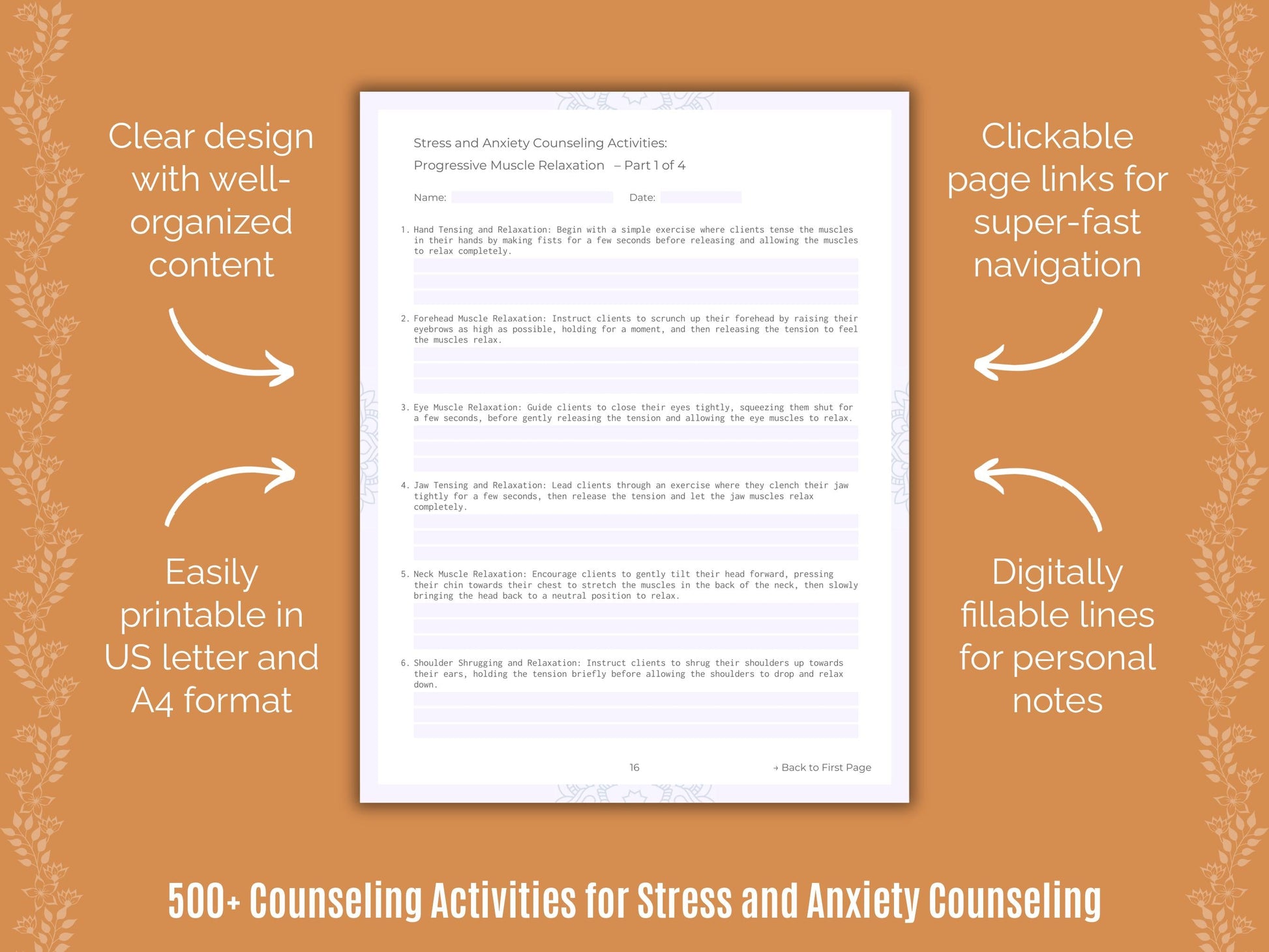 Stress and Anxiety Counseling Counseling Templates