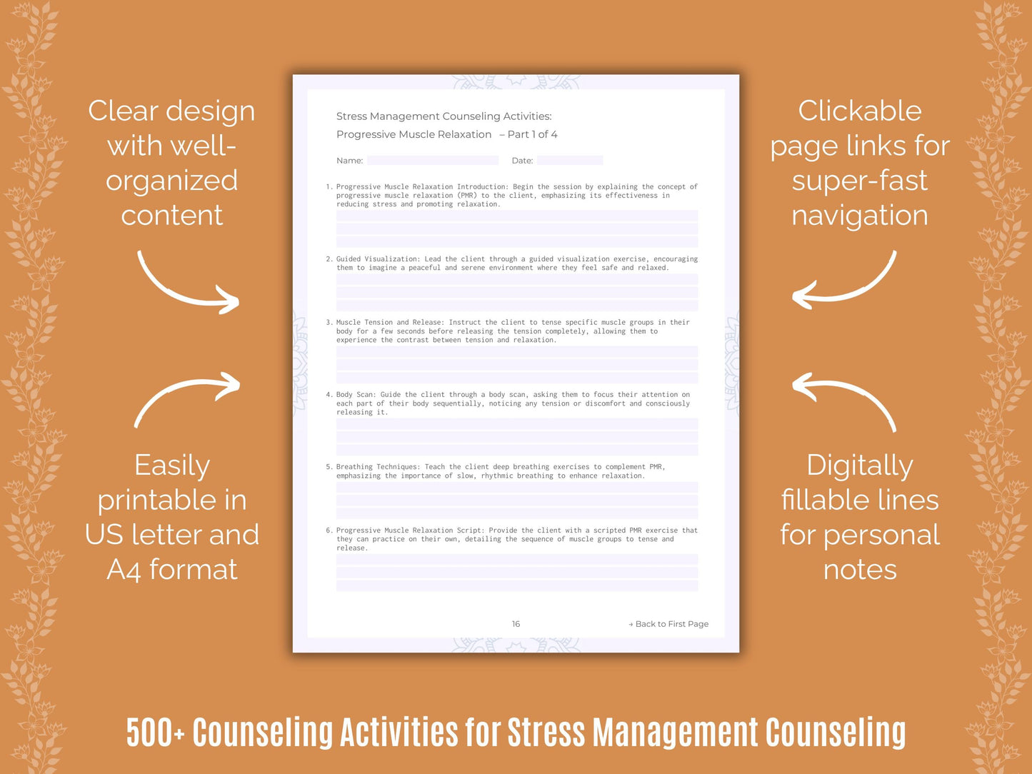 Stress Management Counseling Counseling Templates