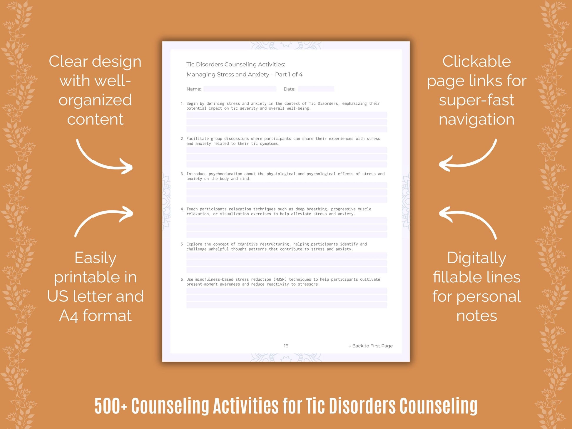 Tic Disorders Counseling Counseling Templates