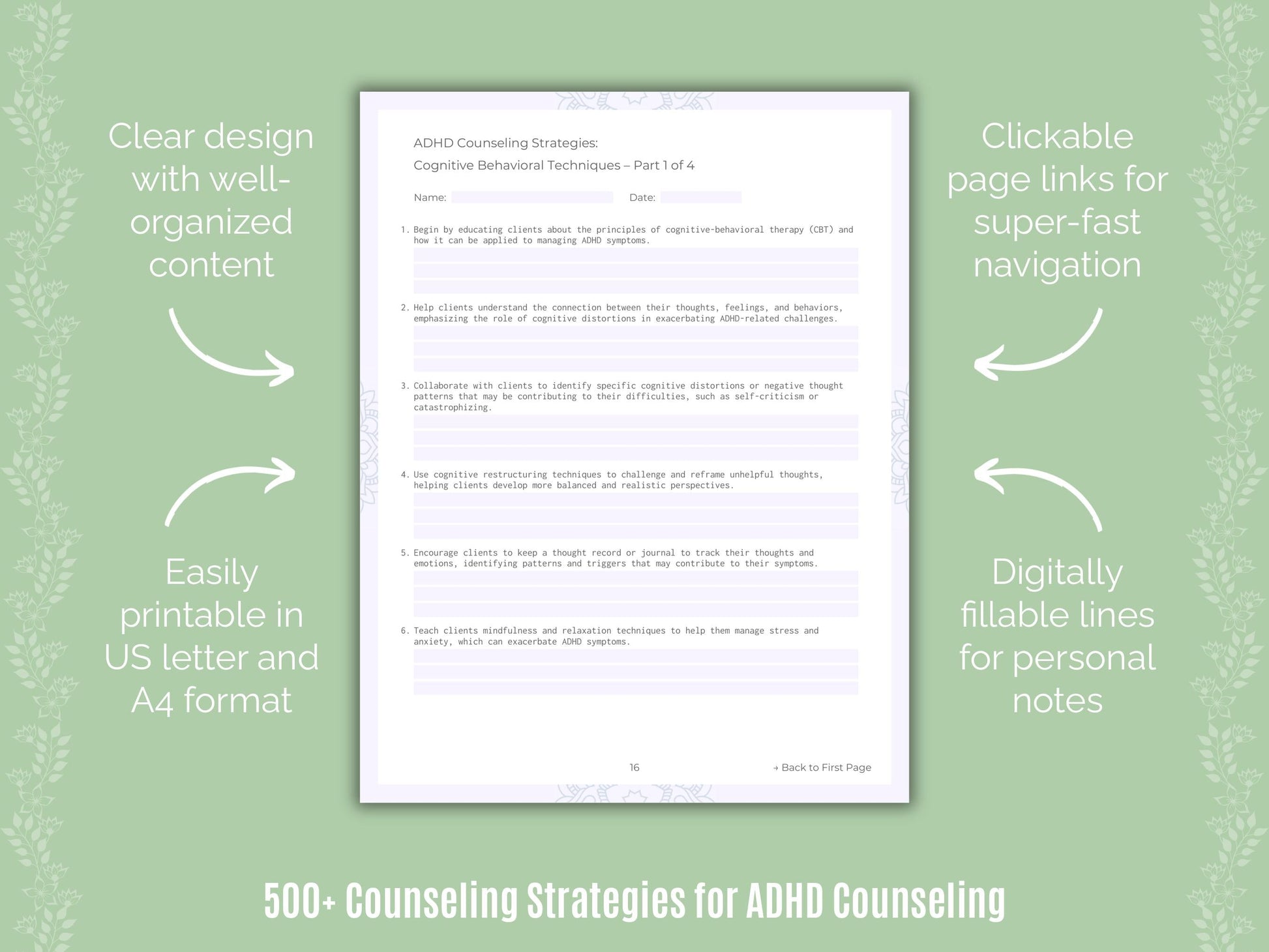 ADHD Counseling Counseling Templates