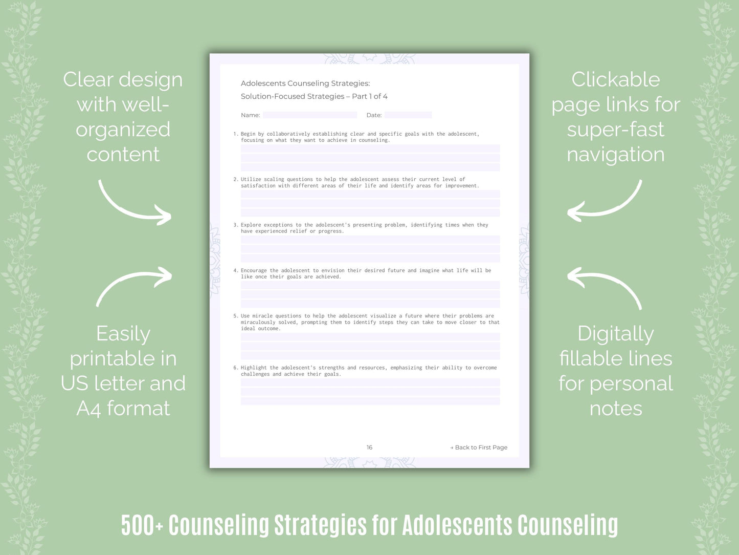 Adolescents Counseling Counseling Templates