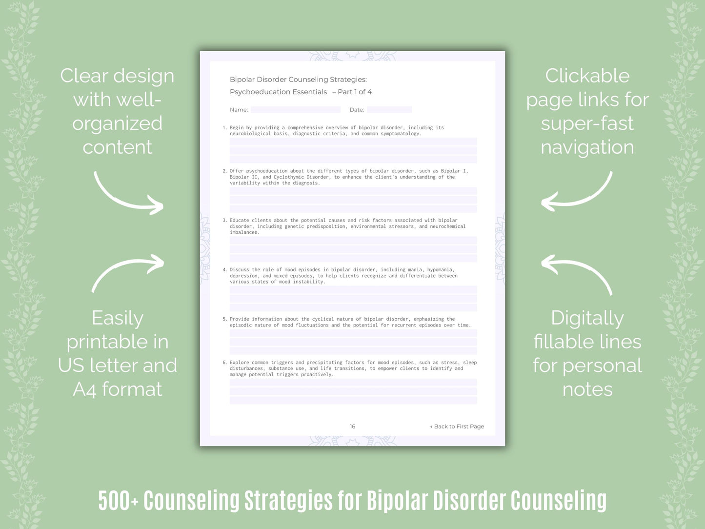 Bipolar Disorder Counseling Counseling Templates