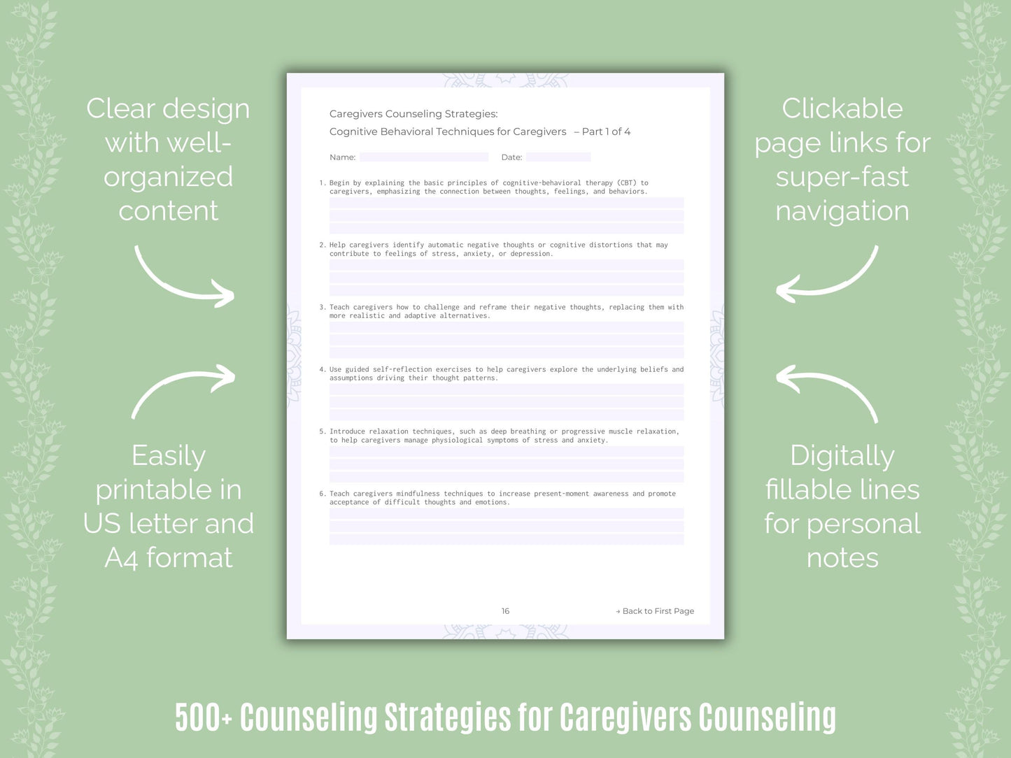 Caregivers Counseling Counseling Templates