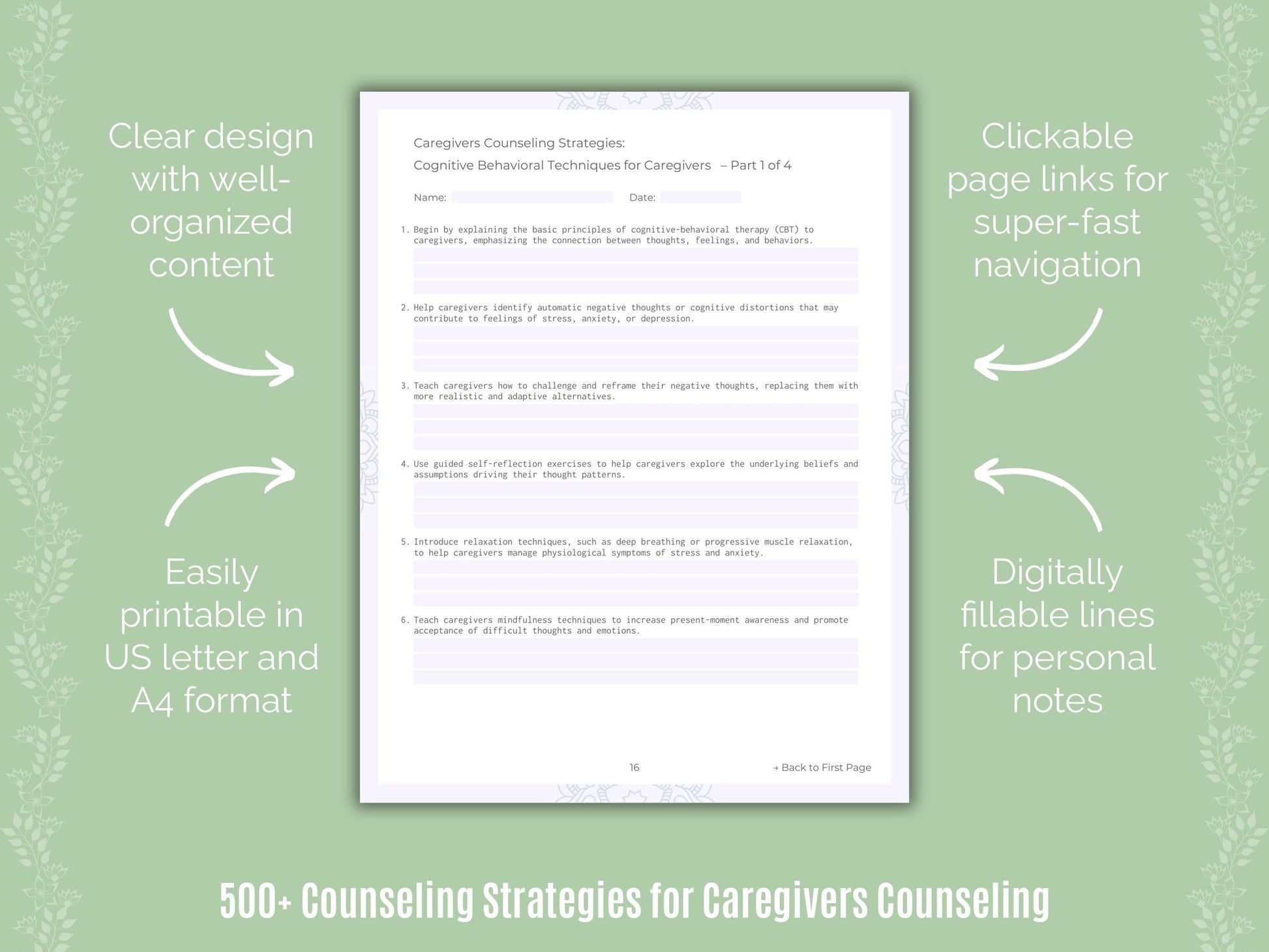 Caregivers Counseling Counseling Templates