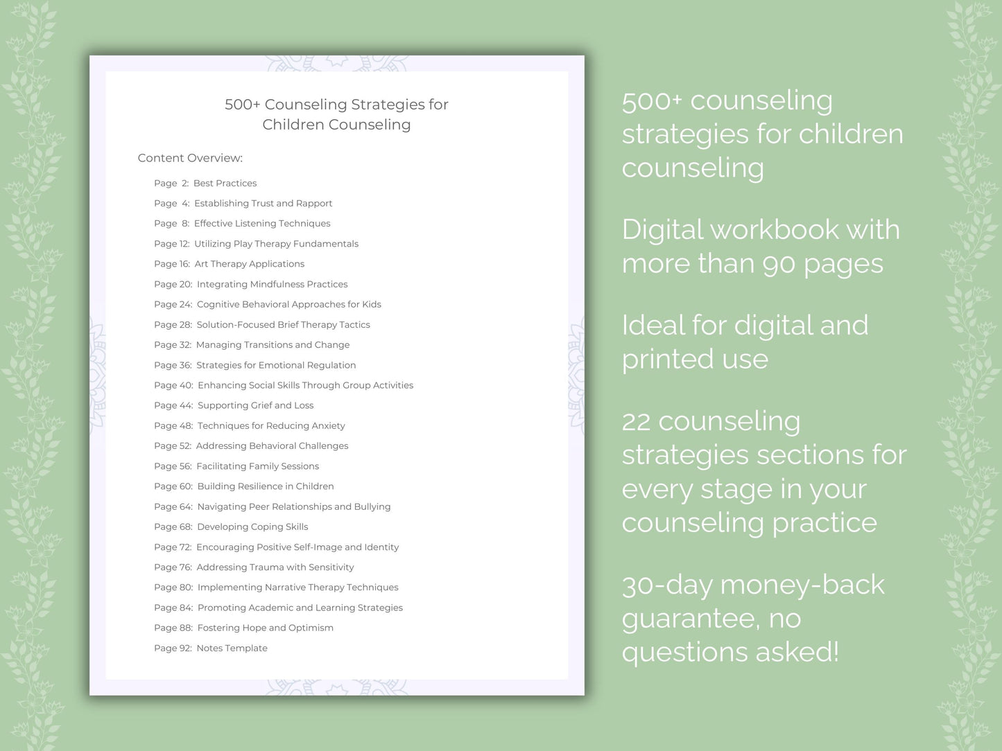 Children Counseling Therapist Worksheets