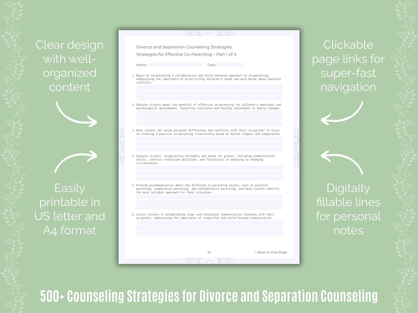 Divorce and Separation Counseling Counseling Templates