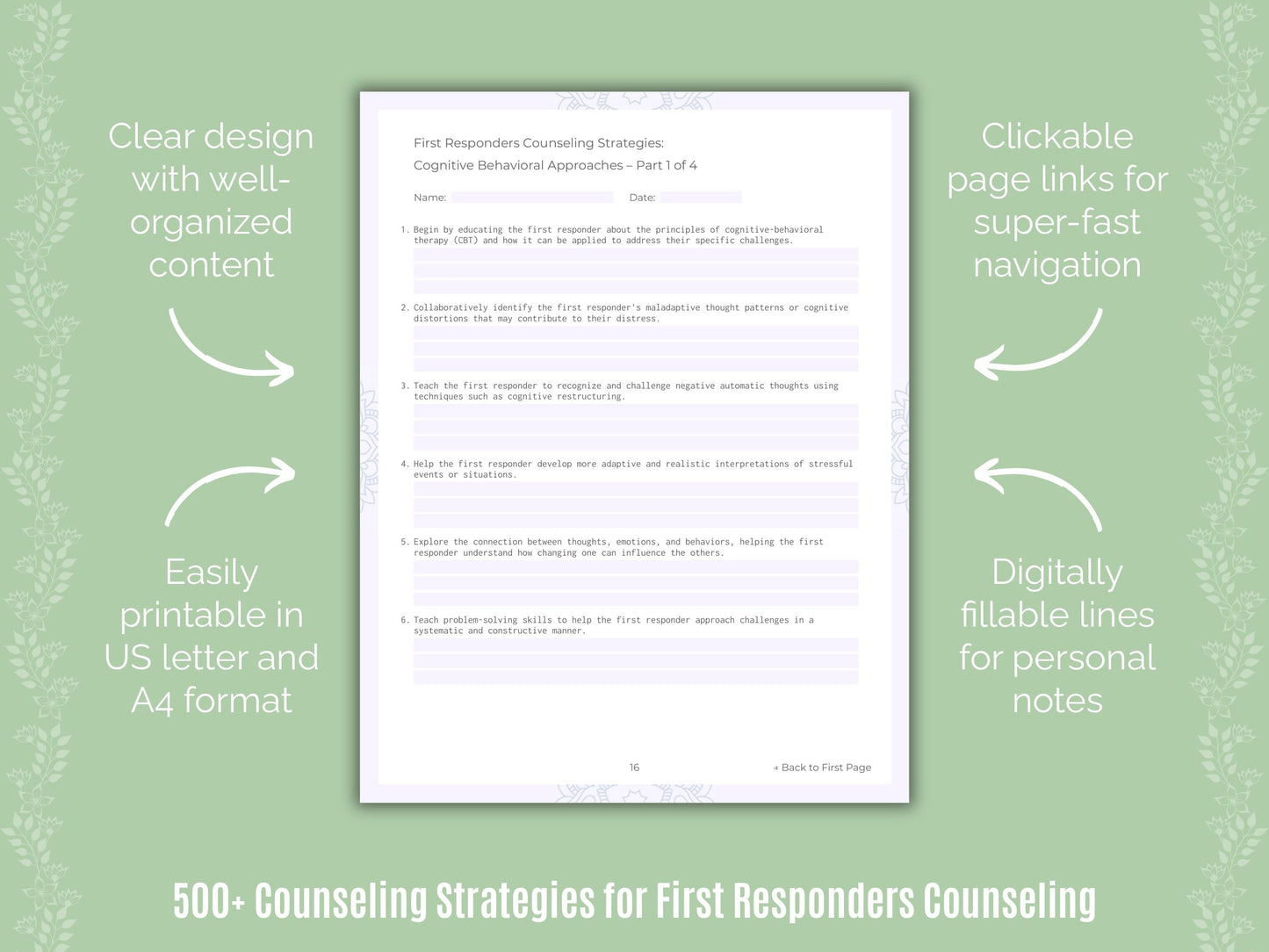 First Responders Counseling Counseling Templates