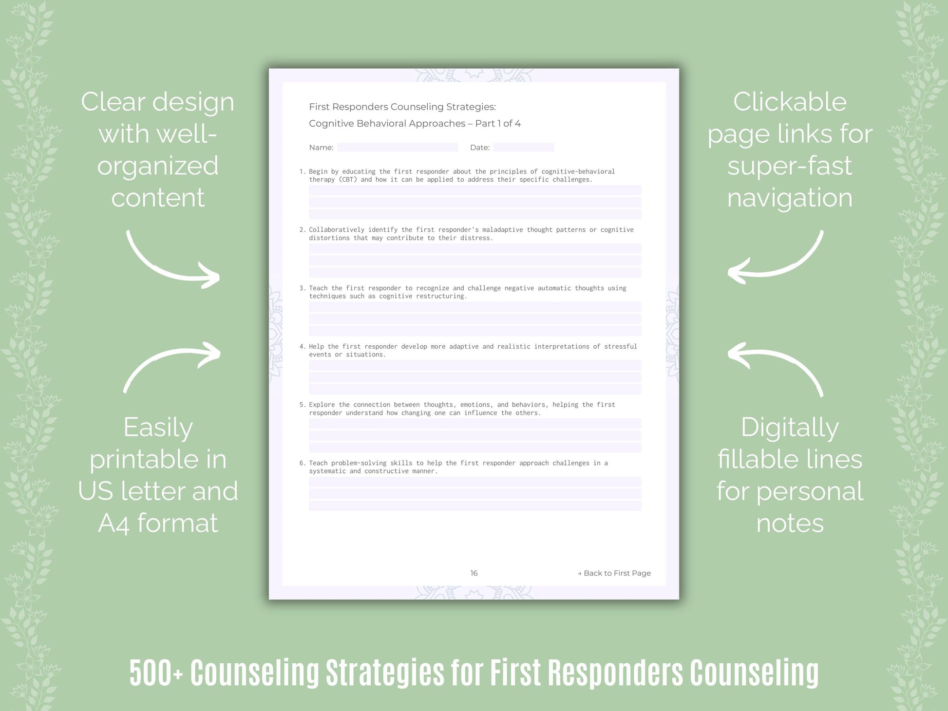 First Responders Counseling Counseling Templates