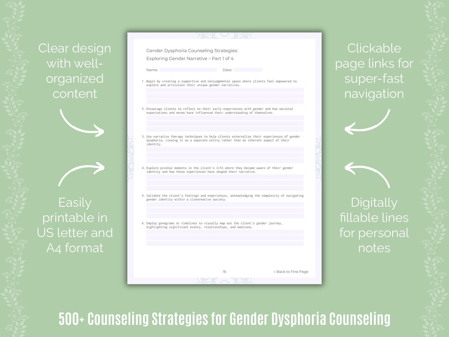 Gender Dysphoria Counseling Counseling Templates