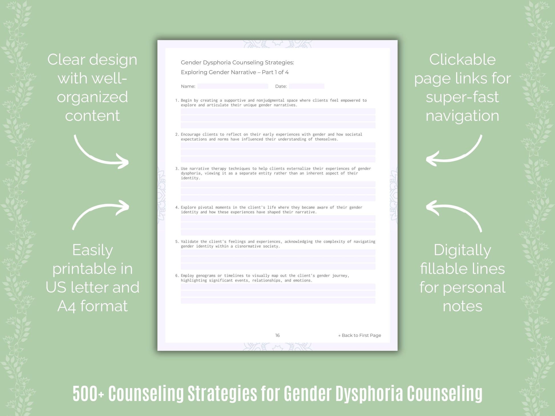 Gender Dysphoria Counseling Counseling Templates