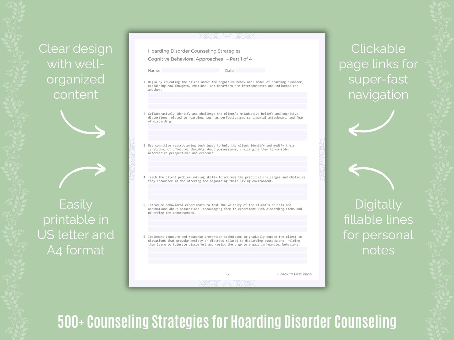 Hoarding Disorder Counseling Counseling Templates