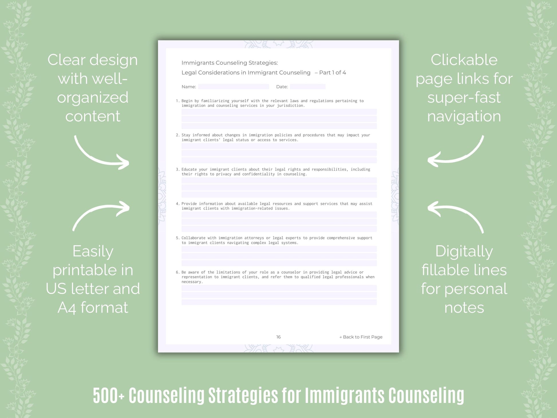 Immigrants Counseling Counseling Templates
