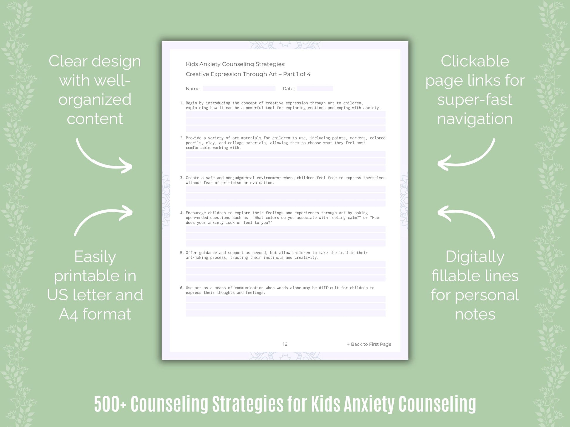 Kids Anxiety Counseling Counseling Templates