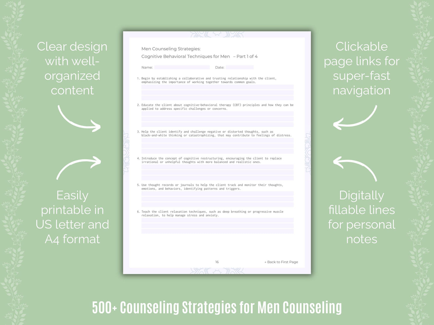 Men Counseling Counseling Templates