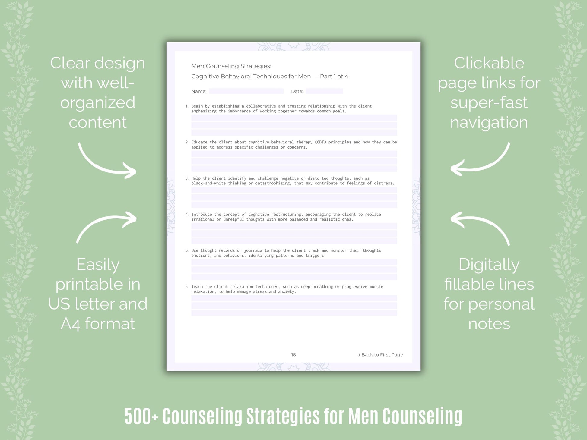 Men Counseling Counseling Templates