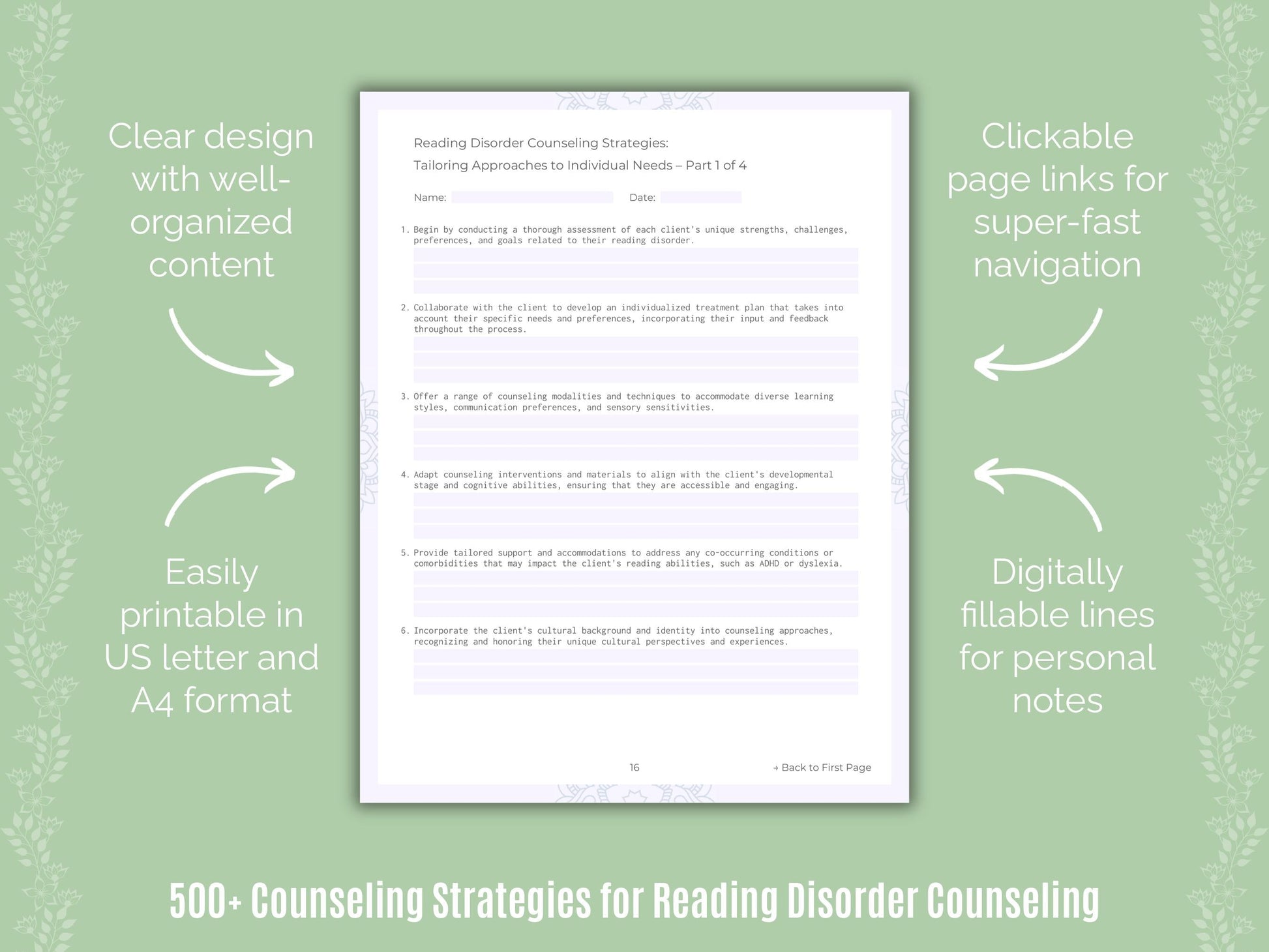 Reading Disorder Counseling Counseling Templates