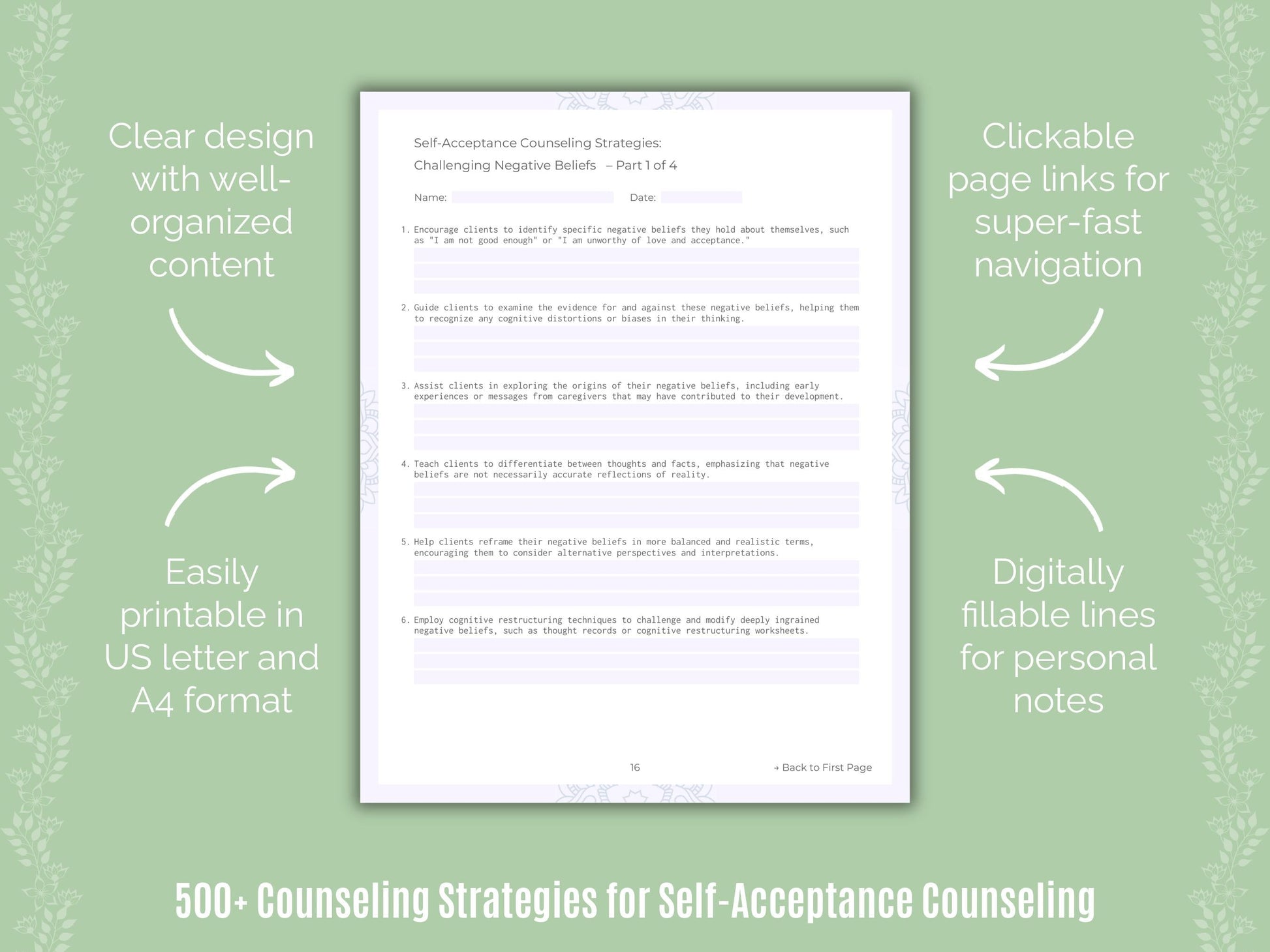 Self-Acceptance Counseling Counseling Templates