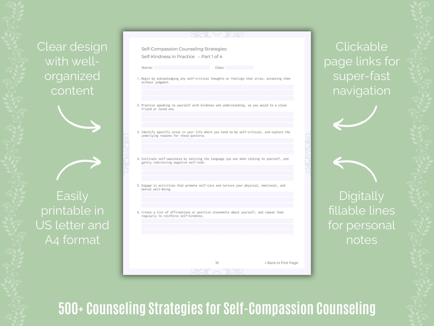 Self-Compassion Counseling Counseling Templates