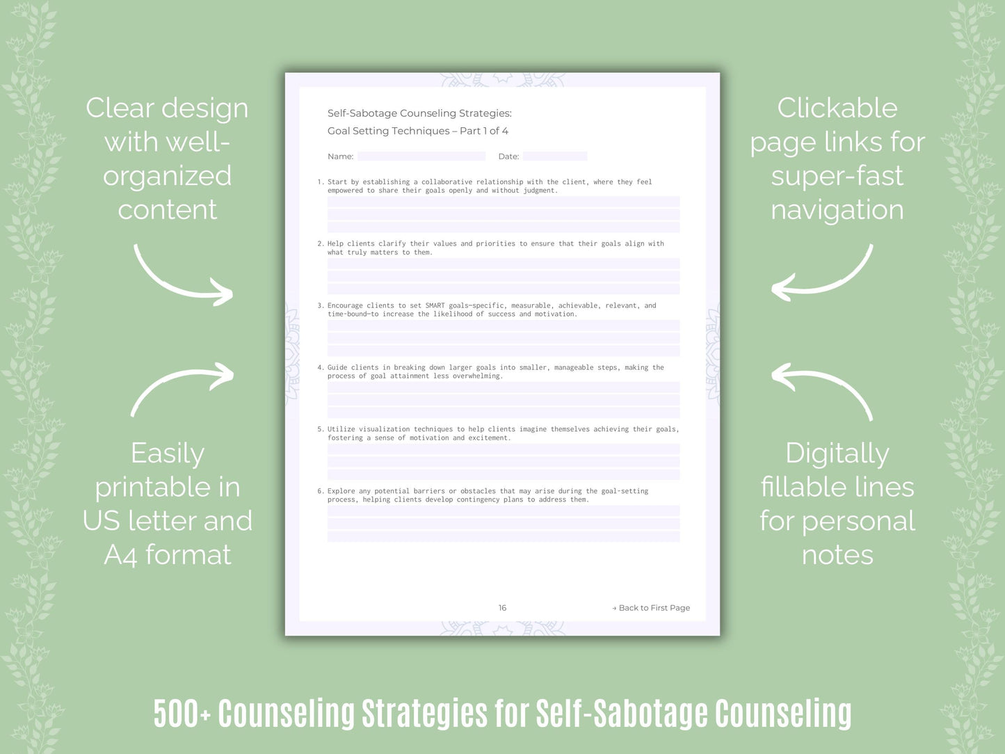 Self-Sabotage Counseling Counseling Templates