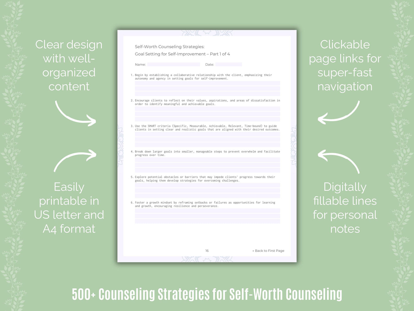 Self-Worth Counseling Counseling Templates