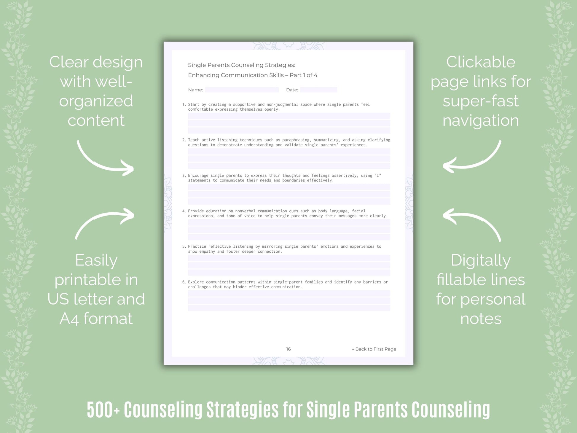 Single Parents Counseling Counseling Templates