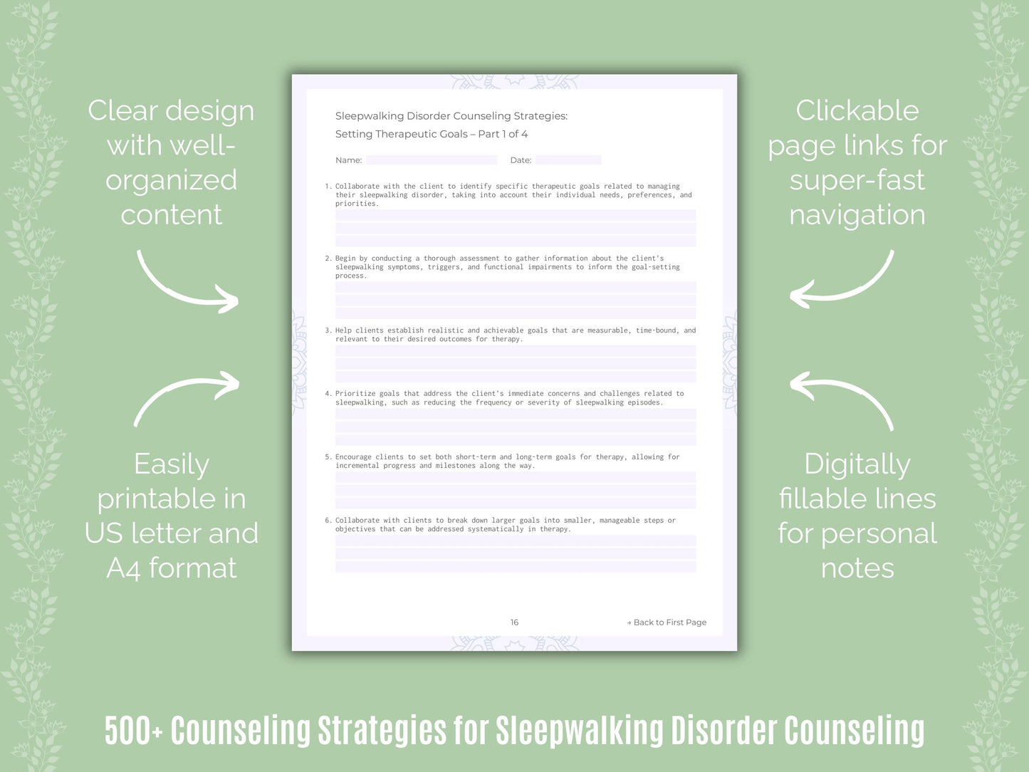 Sleepwalking Disorder Counseling Counseling Templates